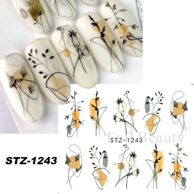 Melna zirnekļa ūdens nagu uzlīmes Helovīna ļauno acu nagu mākslas uzlīmes zirnekļa tīkls spoku sejas slīdņi manikīra dekorēšana FBBLE1341