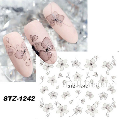 Melna zirnekļa ūdens nagu uzlīmes Helovīna ļauno acu nagu mākslas uzlīmes zirnekļa tīkls spoku sejas slīdņi manikīra dekorēšana FBBLE1341