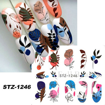 Melna zirnekļa ūdens nagu uzlīmes Helovīna ļauno acu nagu mākslas uzlīmes zirnekļa tīkls spoku sejas slīdņi manikīra dekorēšana FBBLE1341