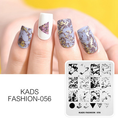 KADS Nail Art Valentīna dienas nagu zīmogplāksnes Sirds zīmogu naglu veidne Ziemassvētku zieds Daba nagu trafareti plākšņu komplekts
