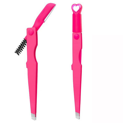 Višenamjenska 3 u 1 kopča za obrve, visokoprecizan šareni alat za podrezivanje obrva s četkicom od nehrđajućeg čelika