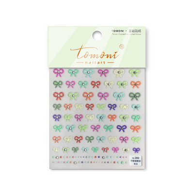 Kis, szép masni körömmatricák 3D Ultravékony öntapadó csúszkák körömdíszítő matricák barkácsolás manikűr kiegészítők