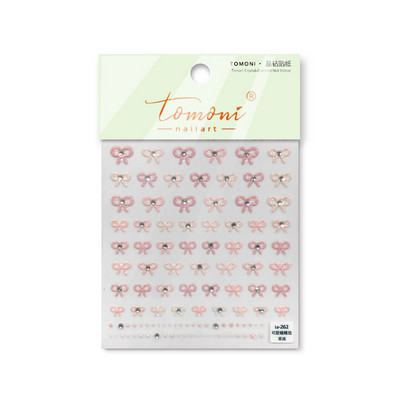 Kis, szép masni körömmatricák 3D Ultravékony öntapadó csúszkák körömdíszítő matricák barkácsolás manikűr kiegészítők