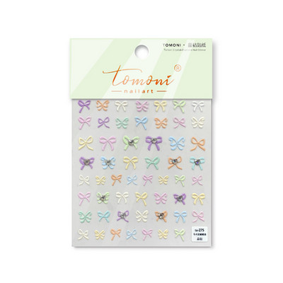 Kis, szép masni körömmatricák 3D Ultravékony öntapadó csúszkák körömdíszítő matricák barkácsolás manikűr kiegészítők