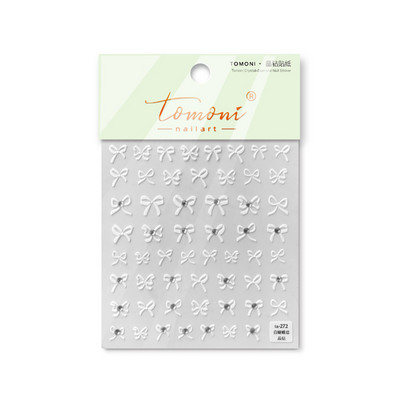 Kis, szép masni körömmatricák 3D Ultravékony öntapadó csúszkák körömdíszítő matricák barkácsolás manikűr kiegészítők