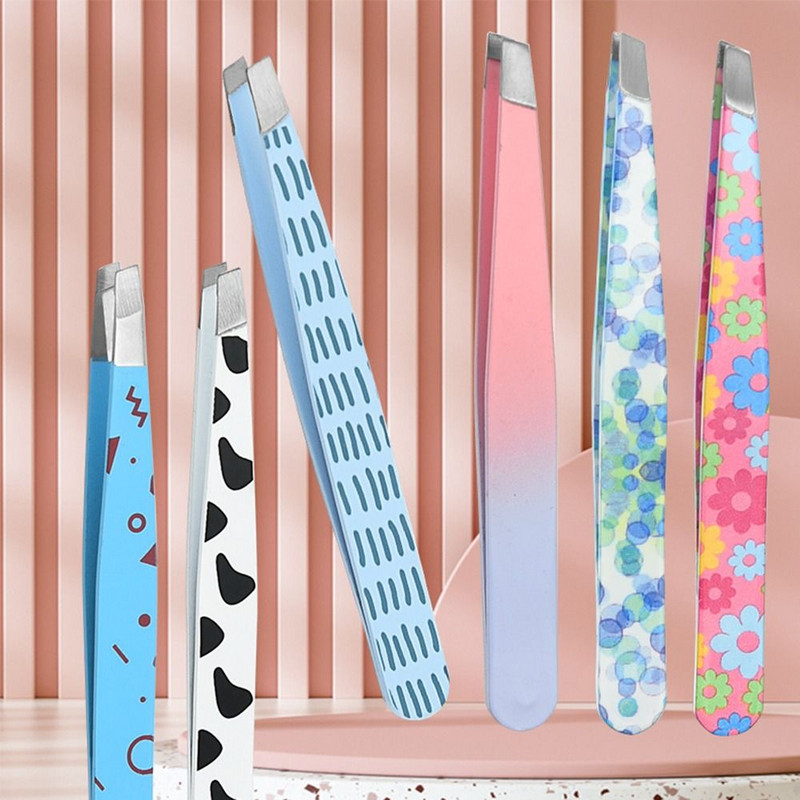 Pinceta za obrve s crtanim uzorkom od nehrđajućeg čelika za uklanjanje finih dlačica Podrezivanje obrva Stezaljka za obrve Profesionalna vodootporna