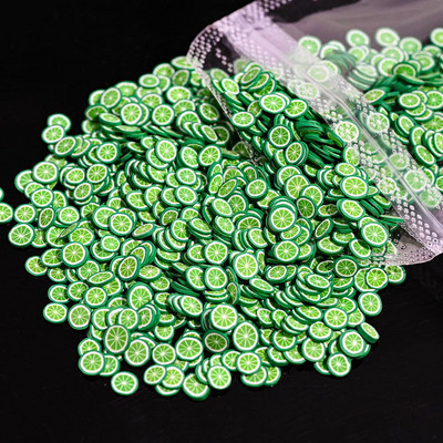 1000 de bucăți de umplere pentru felii de fructe Nail Art Slime Fructe DIY Brelocuri Flori de desene animate Bomboane Moale Argilă Nail Paillette Accesorii pentru manichiură *