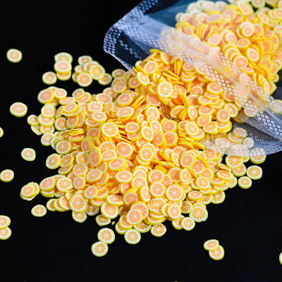 1000 de bucăți de umplere pentru felii de fructe Nail Art Slime Fructe DIY Brelocuri Flori de desene animate Bomboane Moale Argilă Nail Paillette Accesorii pentru manichiură *