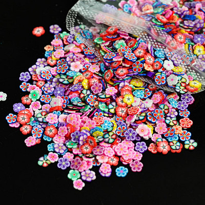 1000 de bucăți de umplere pentru felii de fructe Nail Art Slime Fructe DIY Brelocuri Flori de desene animate Bomboane Moale Argilă Nail Paillette Accesorii pentru manichiură *