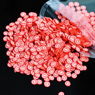 1000 de bucăți de umplere pentru felii de fructe Nail Art Slime Fructe DIY Brelocuri Flori de desene animate Bomboane Moale Argilă Nail Paillette Accesorii pentru manichiură *