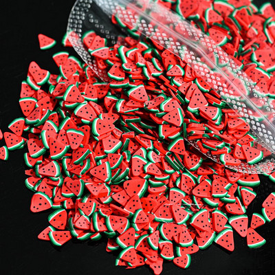 1000 de bucăți de umplere pentru felii de fructe Nail Art Slime Fructe DIY Brelocuri Flori de desene animate Bomboane Moale Argilă Nail Paillette Accesorii pentru manichiură *