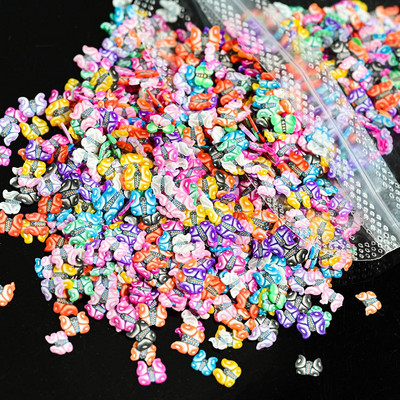 1000 de bucăți de umplere pentru felii de fructe Nail Art Slime Fructe DIY Brelocuri Flori de desene animate Bomboane Moale Argilă Nail Paillette Accesorii pentru manichiură *