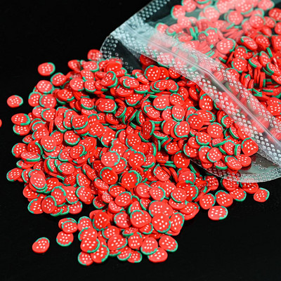 1000 de bucăți de umplere pentru felii de fructe Nail Art Slime Fructe DIY Brelocuri Flori de desene animate Bomboane Moale Argilă Nail Paillette Accesorii pentru manichiură *