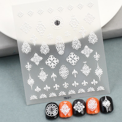 1 DB Bohém stílusú 5D körömmatricák Körömre nyomva Domborított Symphony Butterfly Virágmatricák Körömdíszítő matricák