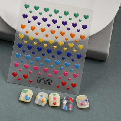 1 DB Bohém stílusú 5D körömmatricák Körömre nyomva Domborított Symphony Butterfly Virágmatricák Körömdíszítő matricák