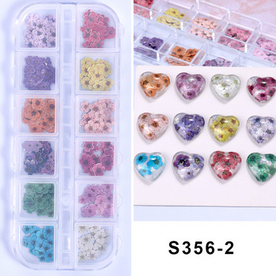 12 rešetki 3D šareni cvijet Ultra-tanka smola za punjenje Drvena pulpa Kriška male tratinčice Naljepnice za nokte DIY Dodaci za manikuru