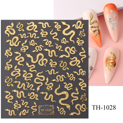 3D lāzera šķembu čūskas nagu uzlīmes Hologrāfiskas lapas Serpiente līmējošais slīdnis nagu mākslas dekorēšanai ziemas uzlīmes folijas