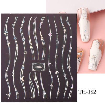 3D lāzera šķembu čūskas nagu uzlīmes Hologrāfiskas lapas Serpiente līmējošais slīdnis nagu mākslas dekorēšanai ziemas uzlīmes folijas