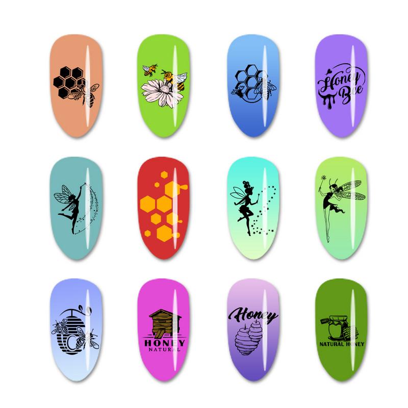 BeautyBigBang 2023 Slike životinja Nail Art Stamping Ploča Manikura Pčelinji med Kalupi za nokte od nehrđajućeg čelika Životinje-XL-015