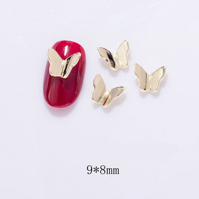 10Gb Mini dobi tauriņu nagu mākslas piekariņi 3D metāla sudraba/zelta dimanta tauriņu nagu mākslas rotājumi DIY nagu aksesuāri