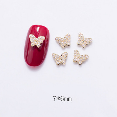 10Gb Mini dobi tauriņu nagu mākslas piekariņi 3D metāla sudraba/zelta dimanta tauriņu nagu mākslas rotājumi DIY nagu aksesuāri