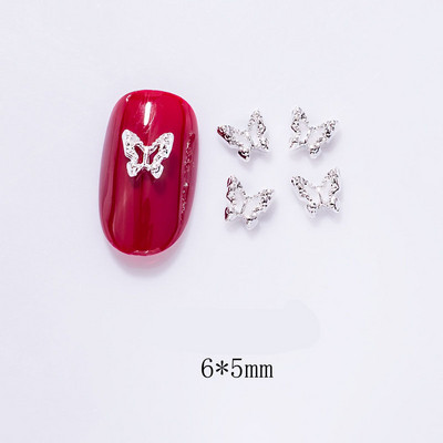 10Gb Mini dobi tauriņu nagu mākslas piekariņi 3D metāla sudraba/zelta dimanta tauriņu nagu mākslas rotājumi DIY nagu aksesuāri