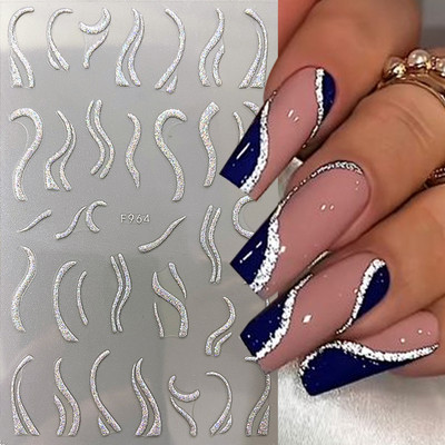 Šķembu metāla mēness kaklarota nagu uzlīmes Elegants nagu mākslas dizains 3D zelts bronzējošs sirds slēdzene Zvaigzne Saules slīdņi dekoru aksesuāri