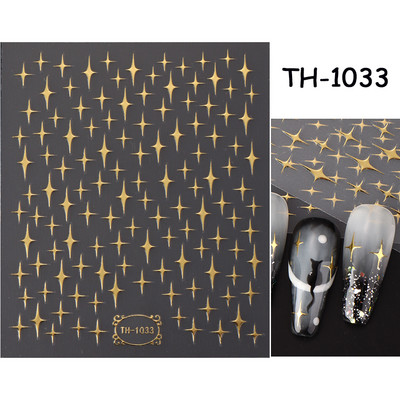 Šķembu metāla mēness kaklarota nagu uzlīmes Elegants nagu mākslas dizains 3D zelts bronzējošs sirds slēdzene Zvaigzne Saules slīdņi dekoru aksesuāri