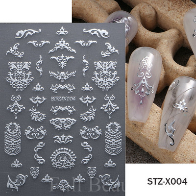 Šķembu metāla mēness kaklarota nagu uzlīmes Elegants nagu mākslas dizains 3D zelts bronzējošs sirds slēdzene Zvaigzne Saules slīdņi dekoru aksesuāri