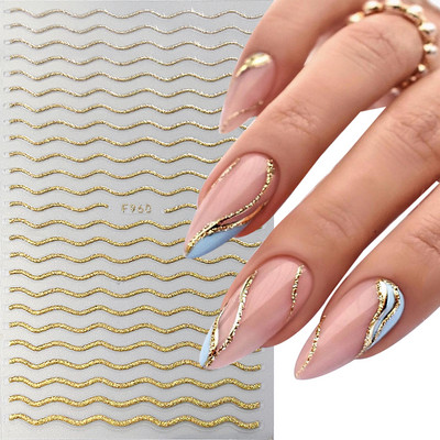 Šķembu metāla mēness kaklarota nagu uzlīmes Elegants nagu mākslas dizains 3D zelts bronzējošs sirds slēdzene Zvaigzne Saules slīdņi dekoru aksesuāri