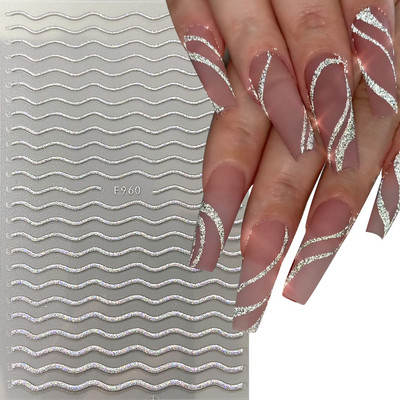 Šķembu metāla mēness kaklarota nagu uzlīmes Elegants nagu mākslas dizains 3D zelts bronzējošs sirds slēdzene Zvaigzne Saules slīdņi dekoru aksesuāri