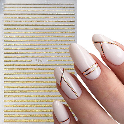 Šķembu metāla mēness kaklarota nagu uzlīmes Elegants nagu mākslas dizains 3D zelts bronzējošs sirds slēdzene Zvaigzne Saules slīdņi dekoru aksesuāri