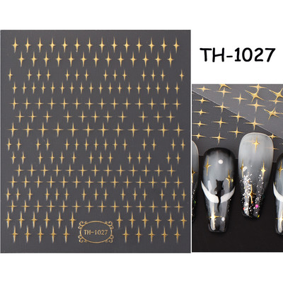 Šķembu metāla mēness kaklarota nagu uzlīmes Elegants nagu mākslas dizains 3D zelts bronzējošs sirds slēdzene Zvaigzne Saules slīdņi dekoru aksesuāri