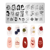 Nail Art Pločice za žigosanje Likovi djevojke Pločice za žigosanje Crtić Slika osobe Šablona od nehrđajućeg čelika Šablon za nokte Manikura