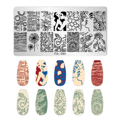 Nail Art Pločice za žigosanje Likovi djevojke Pločice za žigosanje Crtić Slika osobe Šablona od nehrđajućeg čelika Šablon za nokte Manikura