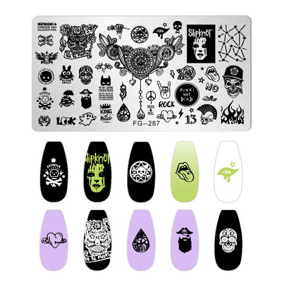 Nail Art Pločice za žigosanje Likovi djevojke Pločice za žigosanje Crtić Slika osobe Šablona od nehrđajućeg čelika Šablon za nokte Manikura