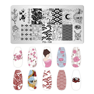 Nail Art Pločice za žigosanje Likovi djevojke Pločice za žigosanje Crtić Slika osobe Šablona od nehrđajućeg čelika Šablon za nokte Manikura