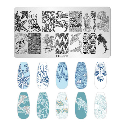 Nail Art Pločice za žigosanje Likovi djevojke Pločice za žigosanje Crtić Slika osobe Šablona od nehrđajućeg čelika Šablon za nokte Manikura