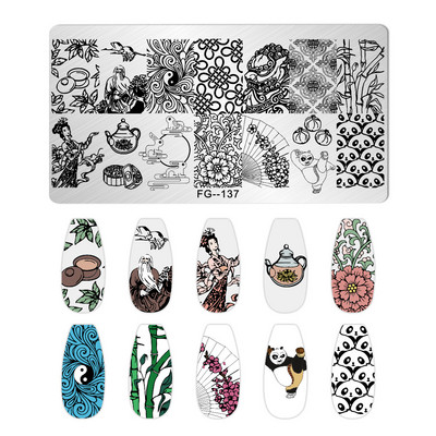 Nail Art Pločice za žigosanje Likovi djevojke Pločice za žigosanje Crtić Slika osobe Šablona od nehrđajućeg čelika Šablon za nokte Manikura