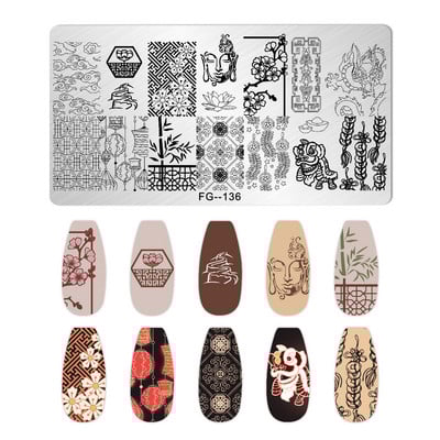 Nail Art Pločice za žigosanje Likovi djevojke Pločice za žigosanje Crtić Slika osobe Šablona od nehrđajućeg čelika Šablon za nokte Manikura