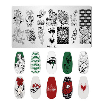 Nail Art Pločice za žigosanje Likovi djevojke Pločice za žigosanje Crtić Slika osobe Šablona od nehrđajućeg čelika Šablon za nokte Manikura