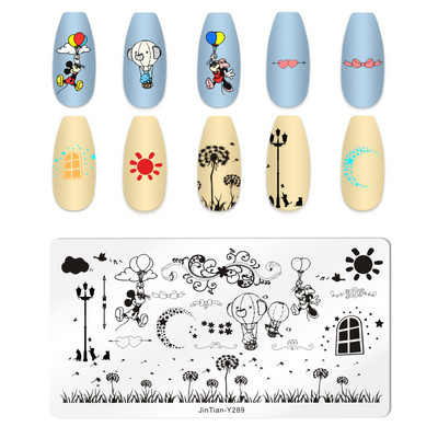 Moon Star Rocket nagu štancēšanas plāksne DIY Galaxy Space Astronaut Universe Pattern Nail Art Attēla veidne Manikīra trafareta rīks