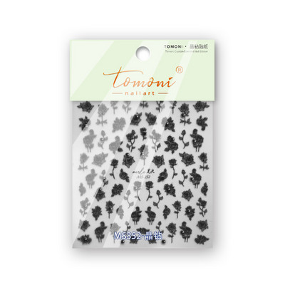 5D Pearl Bowknot Rose Flower Nagu uzlīmes Gravētas Slīdnes nagu dekorēšanai Melnbaltas Elegantas manikīra uzlīmes T-2892