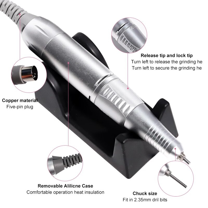 35000 RPM elektromos körömfúró gép manikűr pedikűr Professzionális körömeszterga alacsony zajszintű vágó körömreszelő készlet