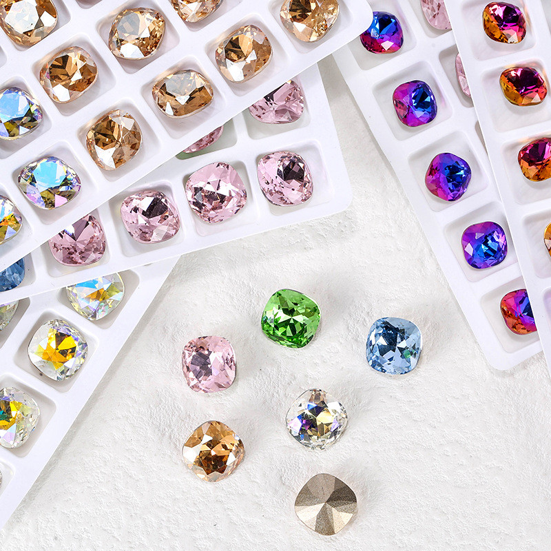 100 komada visokokvalitetnog četvrtastog dijamanta za uljepšavanje noktiju DIY dodaci za nakit zakrpe za nokte dijamantni kristalno zašiljeni dijamant
