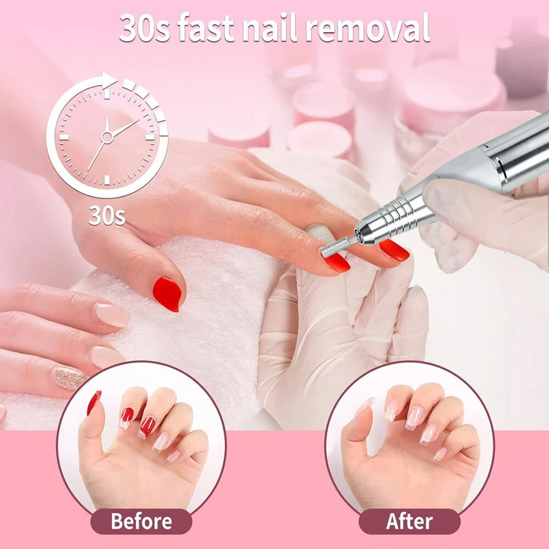 Električna bušilica za nokte 35000 RPM Set glodalica za manikuru Savjeti za nokte Manikura Električna turpija za nokte Pedikura