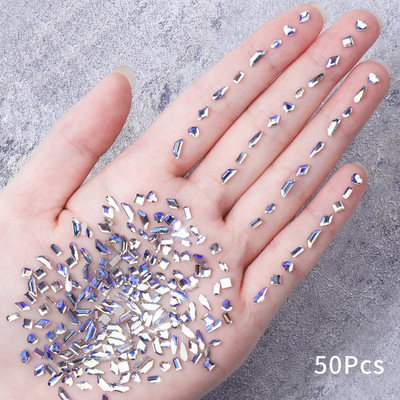 Nagu piekariņi Rhinestones, 50/100 gab. jaukti nagu mākslas kristāli, rotaslietas, dārgakmeņi, dekoratīvi akmeņi nagu dekorēšanai — DIY 2023