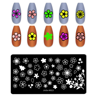 Lotus Flowers nagu apzīmogošanas plāksne nerūsējošā tērauda veidne ziedu raksta taisnstūra veidne manikīra nagu mākslas zīmoga attēla plāksne