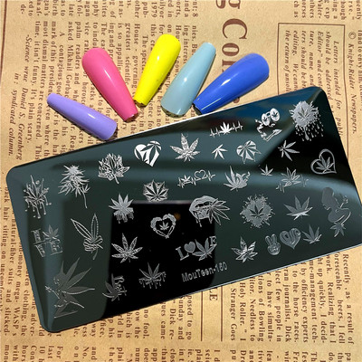 Virág koponya körömbélyegző lemezek koponya körömdíszítő sablon csontváz körömbélyegző lemezek Mouteen-191