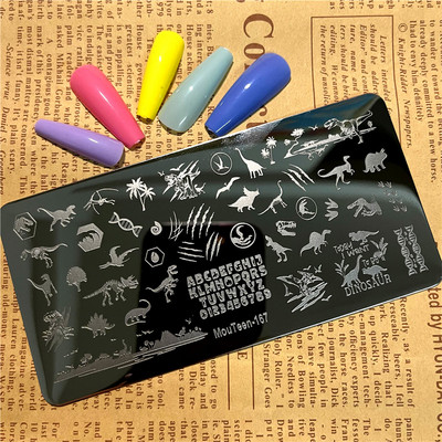 Virág koponya körömbélyegző lemezek koponya körömdíszítő sablon csontváz körömbélyegző lemezek Mouteen-191